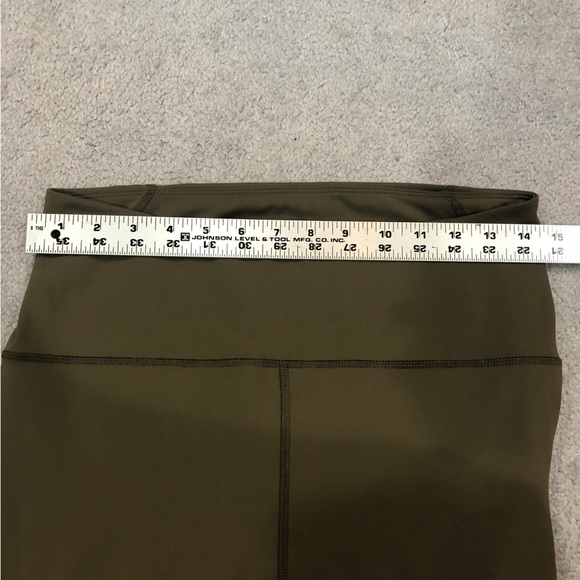 Mono b Olive Green Stretchy Lightweight Leggings with hidden Front Waist Pocket - Picture 4 of 7